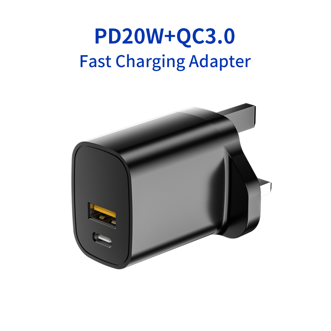 Oval shaped USB C Wall Charger single port/2 Ports Type C Charger with QC3.0 Dual USB 18W Pd Fast Phone Charger US EU UK Plug