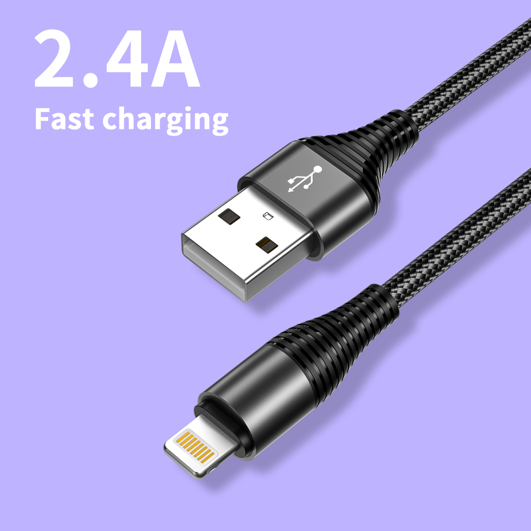 Amazon Hot Selling 3FT 6FT 5V/2.4A Fast Charging USB Cable Braided Cord for iPhone Charger for Lightning Data Cable