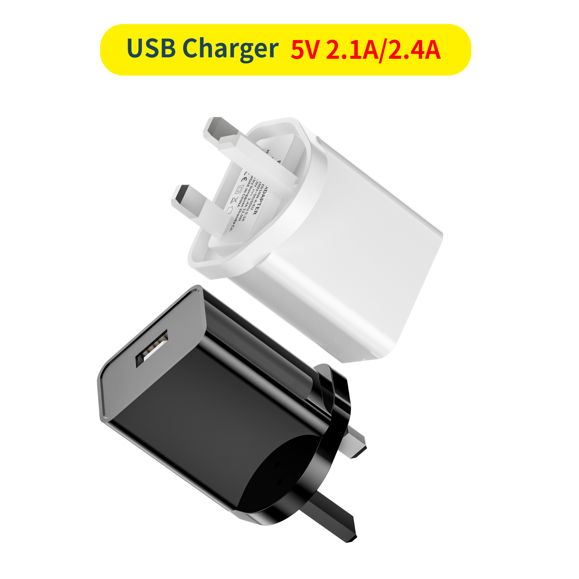 12W USB Charging EU Plug Wall Travel Adapter European Standard Charger for iPhone, Samsung, iPad Tablet