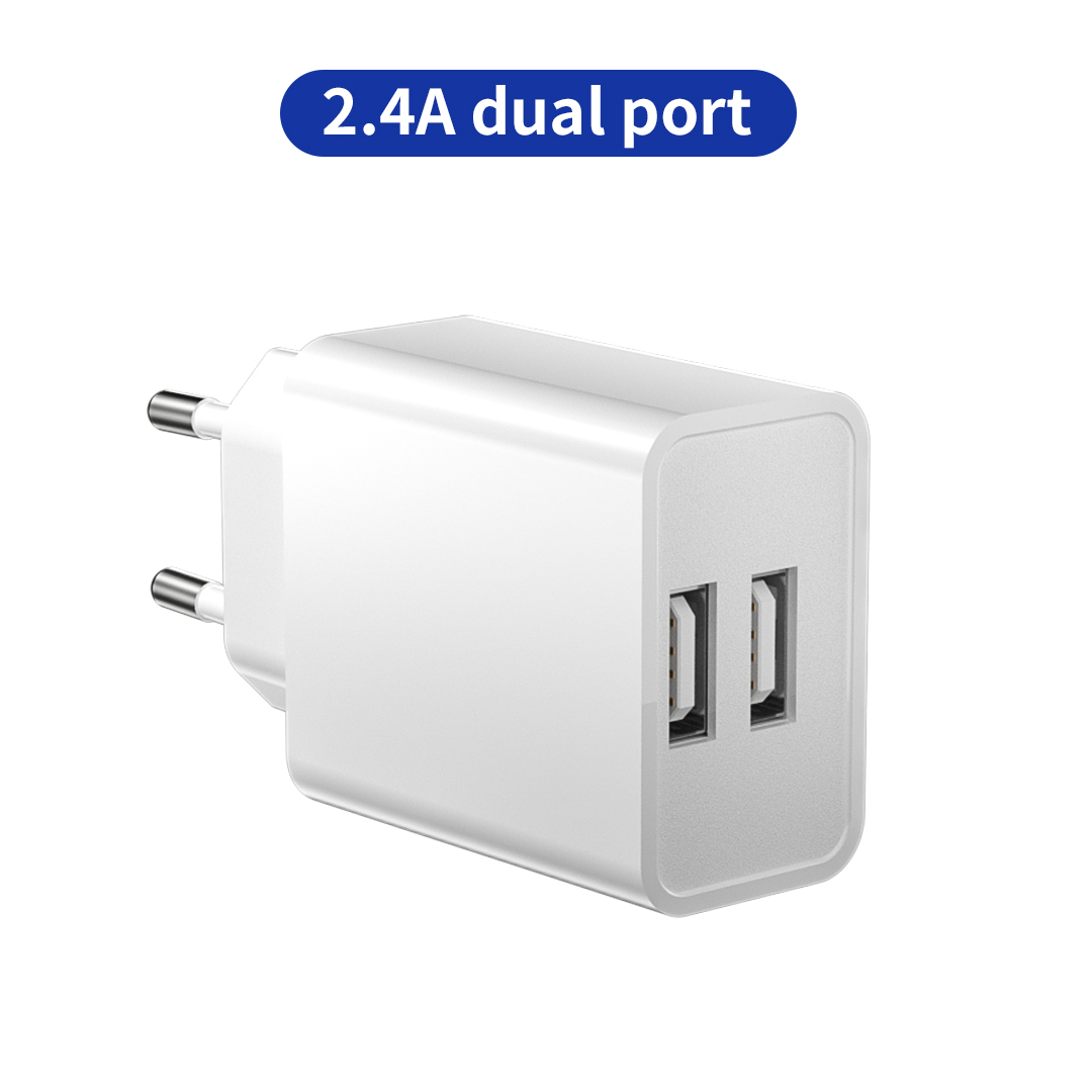 Factory Direct Selling US EU UK Plug Quick Charger 12W Cell Phone Dual Port USB Wall Charger