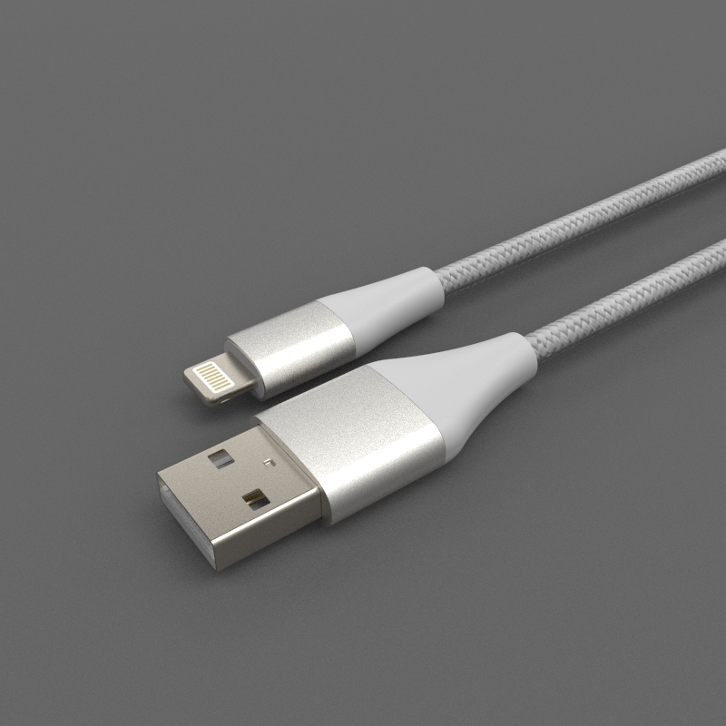 Aluminum Housing Nylon Braided Lightning To USB 2.0 Cable for Mobile Phone